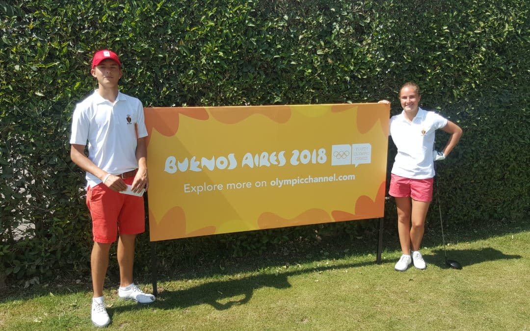 Margaux Appart en Jean de Wouters aan de Jeugd Olympische Spelen