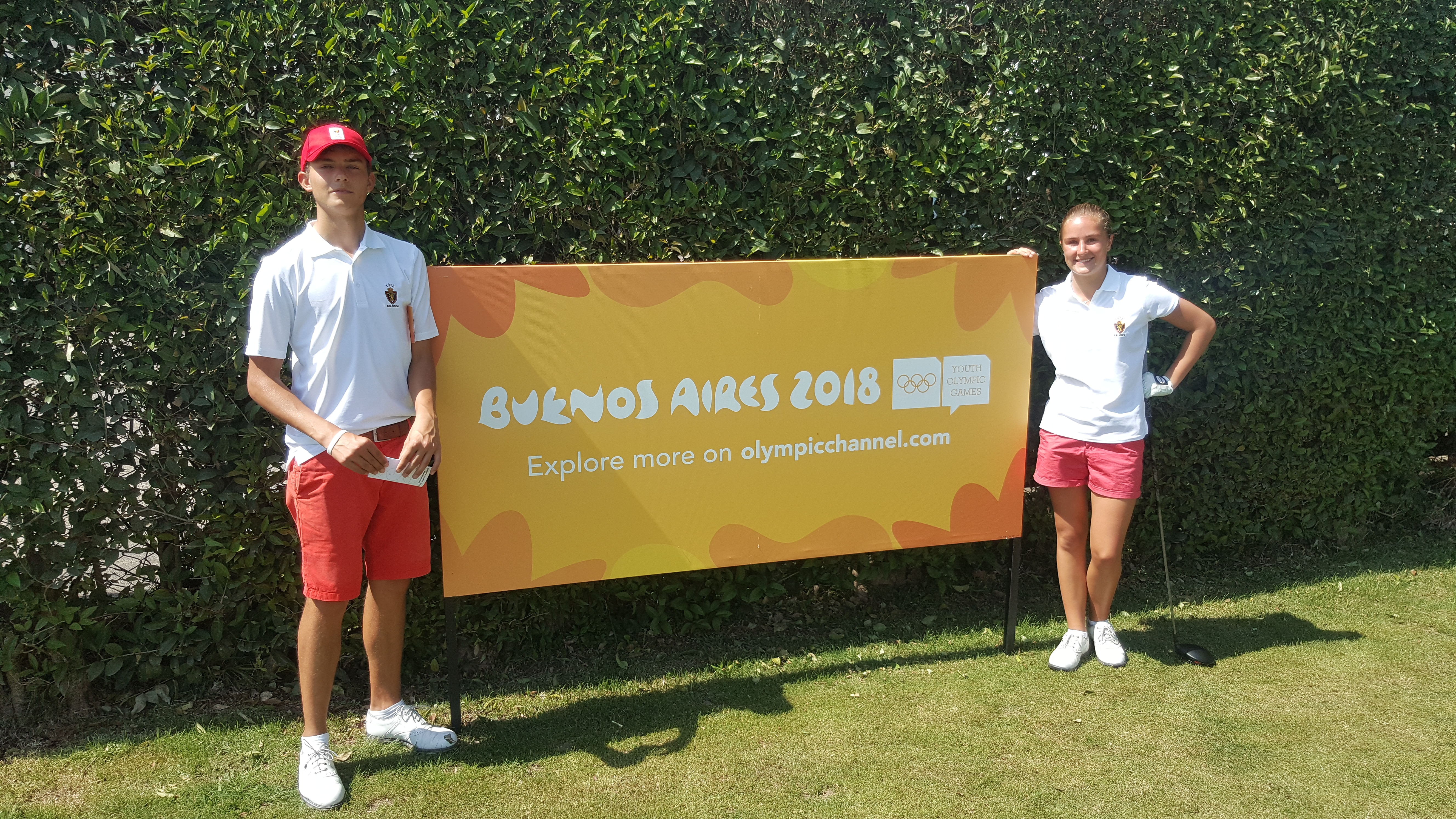 Margaux Appart en Jean de Wouters aan de Jeugd Olympische Spelen